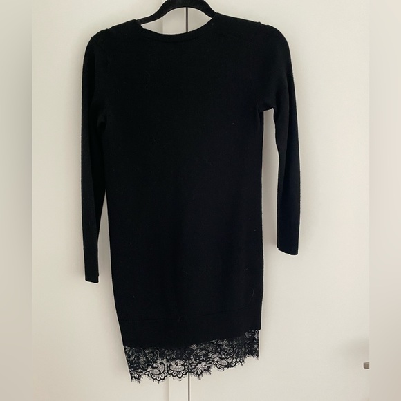Club Monaco black sweater dress with lace trim size XS - Picture 3 of 3